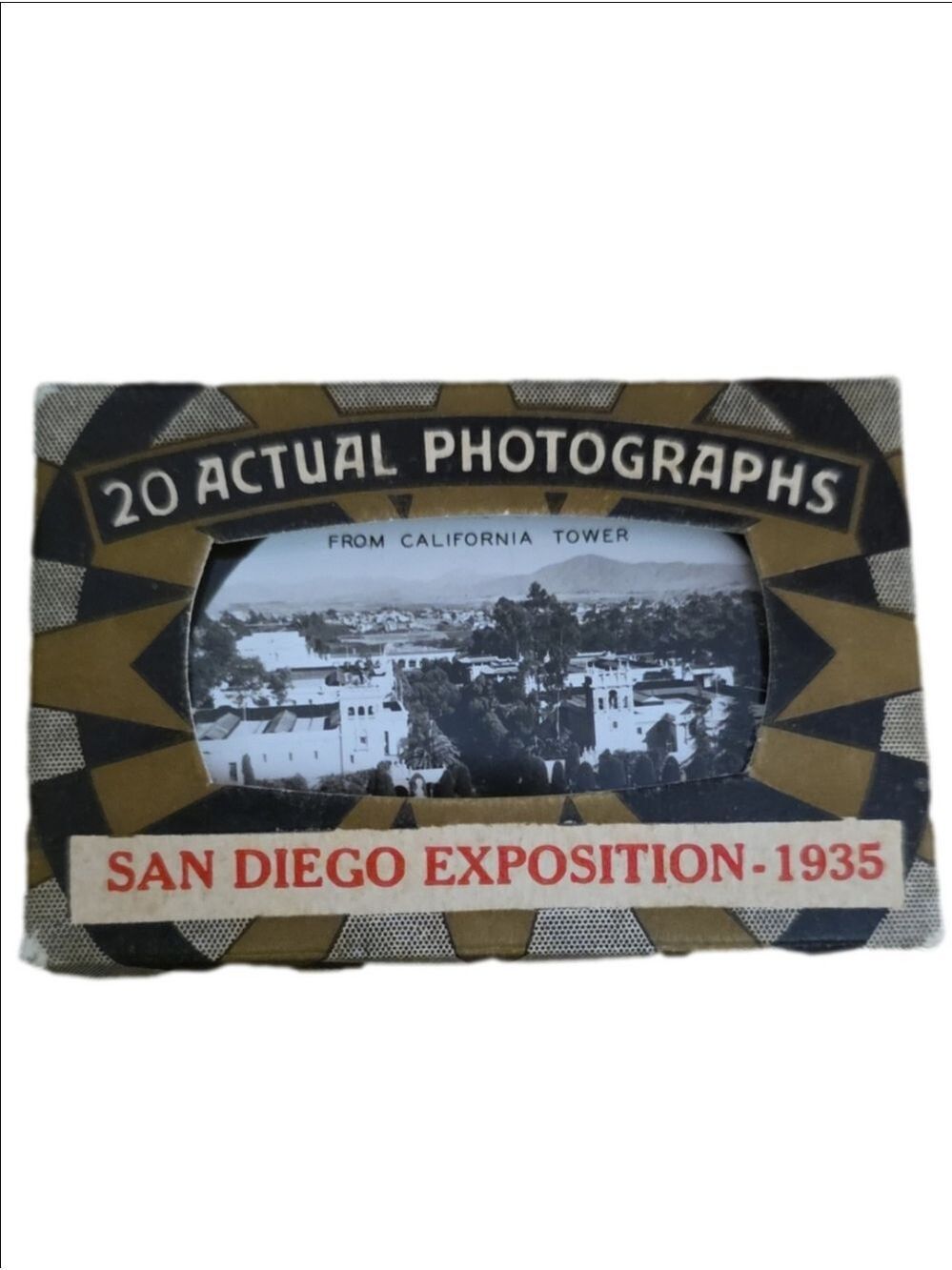 San Diego Exposition 1935 Souvenir (20) Black/White Pictures Mailer 3"X2"